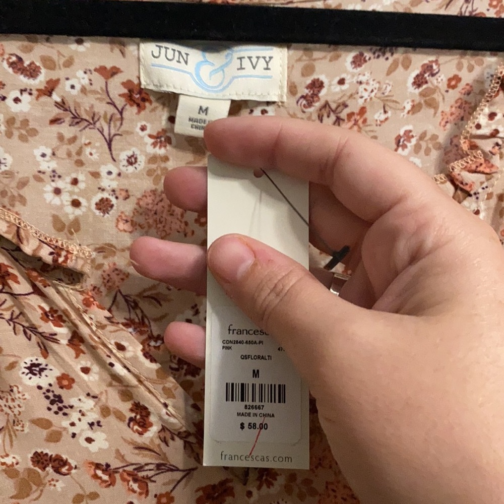 Francesca's Collections Floral Maxi Dress - Pink and Cream - Picture 4 of 5